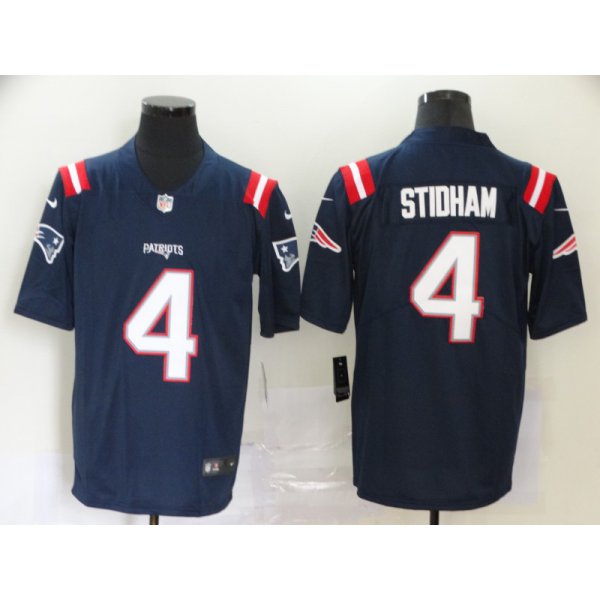 Men's New England Patriots #4 Jarrett Stidham Navy Blue 2020 NEW Vapor Untouchable Stitched NFL Nike Limited Jersey