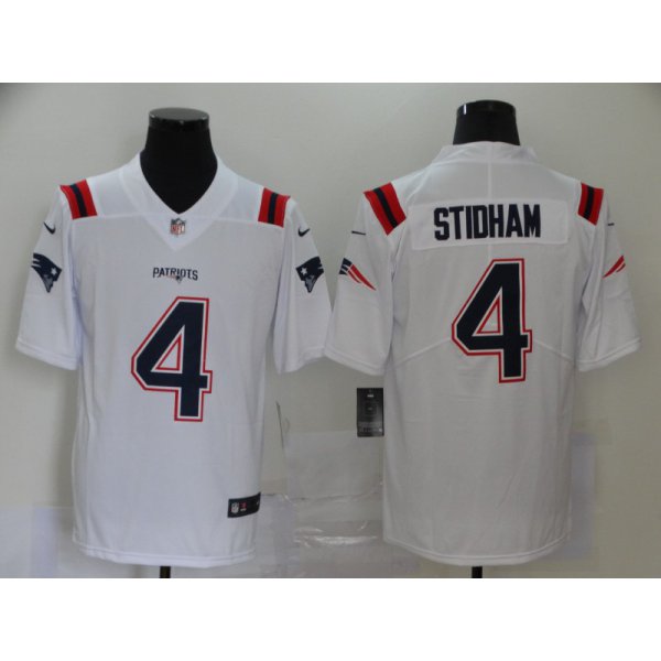 Men's New England Patriots #4 Jarrett Stidham White 2020 NEW Vapor Untouchable Stitched NFL Nike Limited Jersey