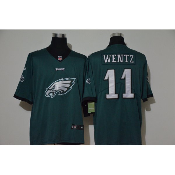 Men's Philadelphia Eagles #11 Carson Wentz Midnight Green 2020 Big Logo Vapor Untouchable Stitched NFL Nike Fashion Limited Jersey