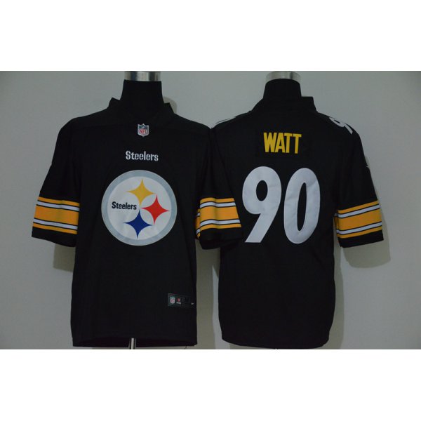 Men's Pittsburgh Steelers #90 T. J. Watt Black 2020 Big Logo Vapor Untouchable Stitched NFL Nike Fashion Limited Jersey
