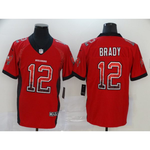 Men's Tampa Bay Buccaneers #12 Tom Brady Red 2020 Fashion Drift Color Rush Stitched NFL Nike Limited Jersey