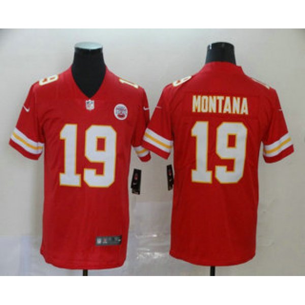 Men's Kansas City Chiefs #19 Joe Montana Red 2017 Vapor Untouchable Stitched NFL Nike Limited Jersey