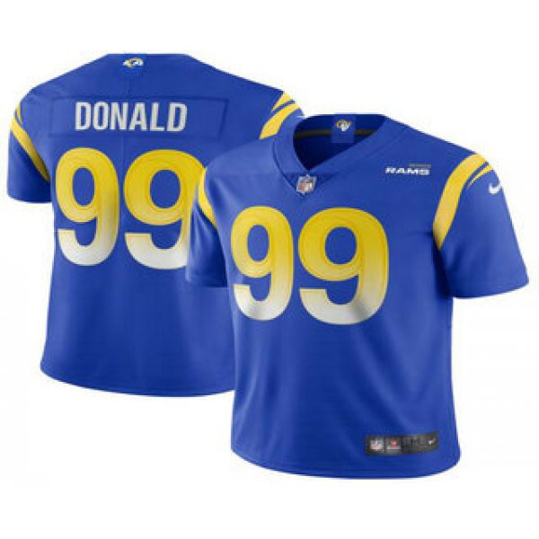 Men's Los Angeles Rams #99 Aaron Donald Royal Blue 2020 NEW Vapor Untouchable Stitched NFL Nike Limited Jersey