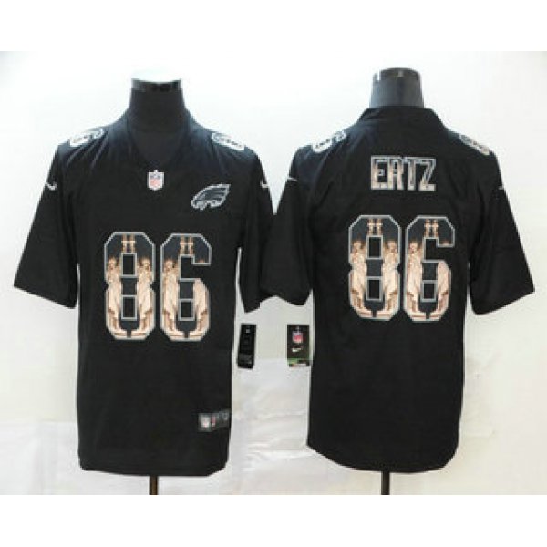 Men's Philadelphia Eagles #86 Zach Ertz 2019 Black Statue Of Liberty Stitched NFL Nike Limited Jersey