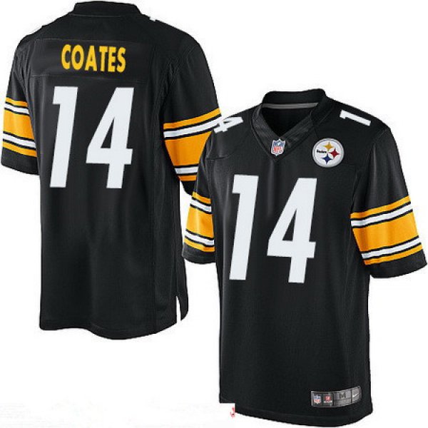 Men's Pittsburgh Steelers #14 Sammie Coates Black Team Color Stitched NFL Nike Game Jersey