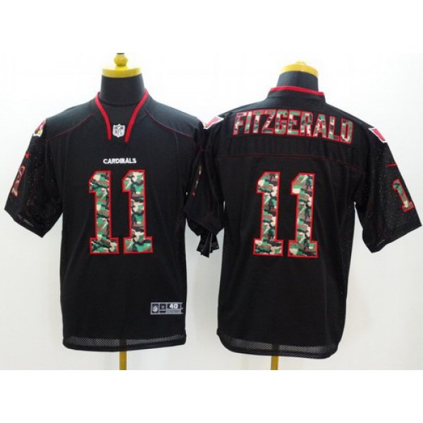 Nike Arizona Cardinals #11 Larry Fitzgerald Black With Camo Elite Jersey