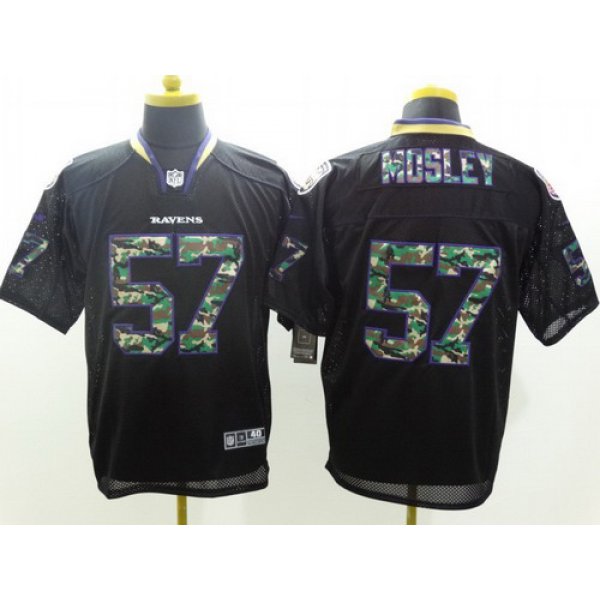 Nike Baltimore Ravens #57 C.J. Mosley Black With Camo Elite Jersey