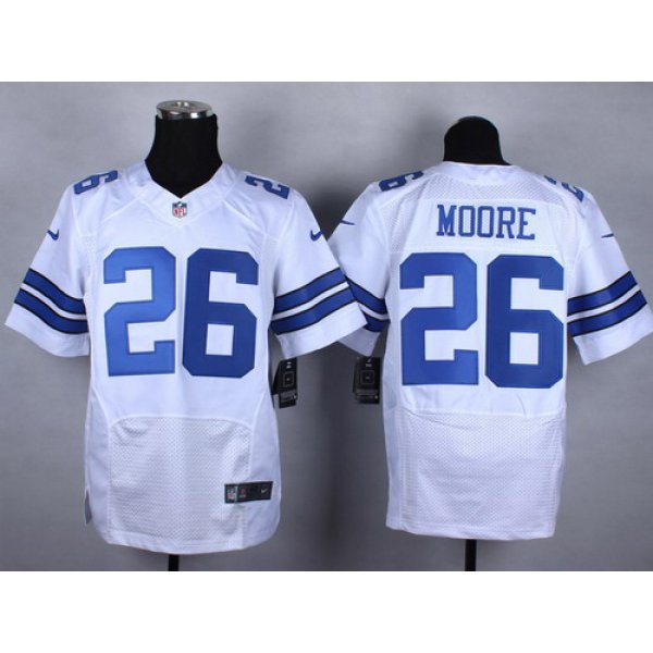 Nike Dallas Cowboys #26 Sterling Moore White Elite Jersey