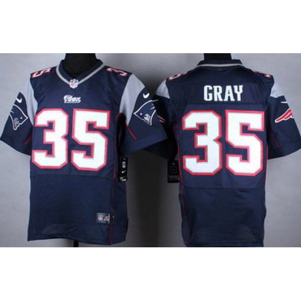 Nike New England Patriots #35 Jonas Gray Blue Elite Jersey