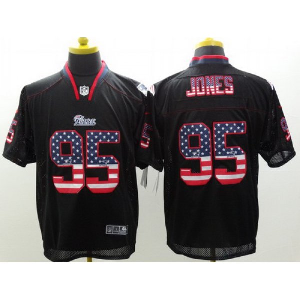Nike New England Patriots #95 Chandler Jones 2014 USA Flag Fashion Black Elite Jersey