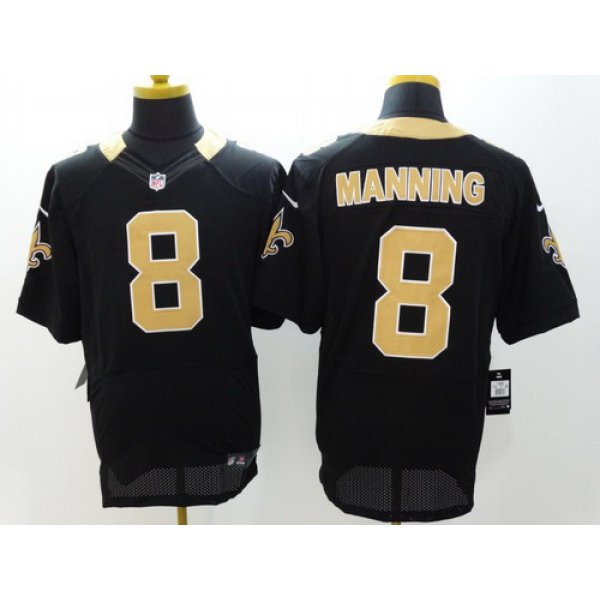 Nike New Orleans Saints #8 Archie Manning Black Elite Jersey