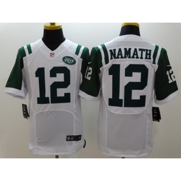 Nike New York Jets #12 Joe Namath White Elite Jersey