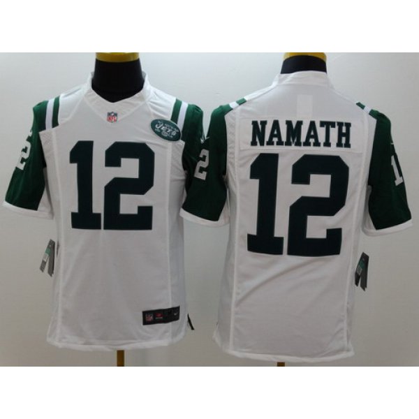 Nike New York Jets #12 Joe Namath White Limited Jersey
