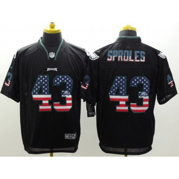 Nike Philadelphia Eagles #43 Darren Sproles 2014 USA Flag Fashion Black Elite Jersey