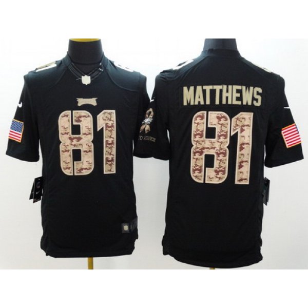 Nike Philadelphia Eagles #81 Jordan Matthews Salute to Service Black Limited Jersey