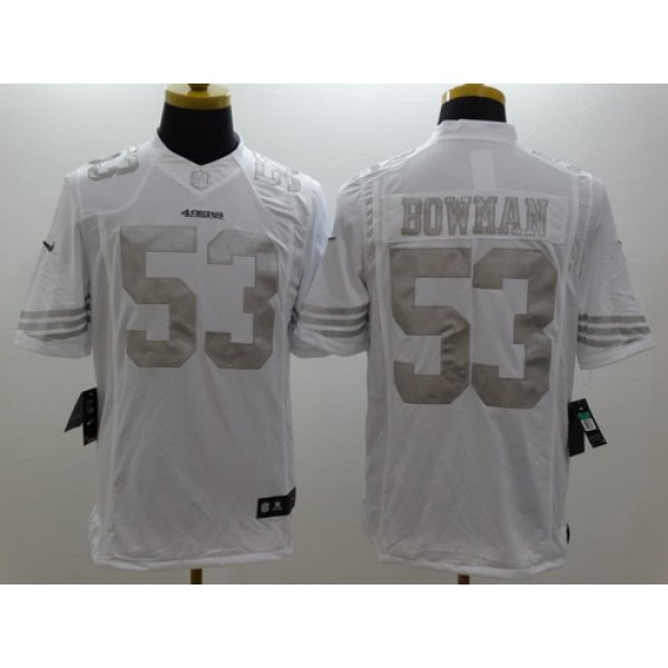 Nike San Francisco 49ers #53 NaVorro Bowman Platinum White Limited Jersey