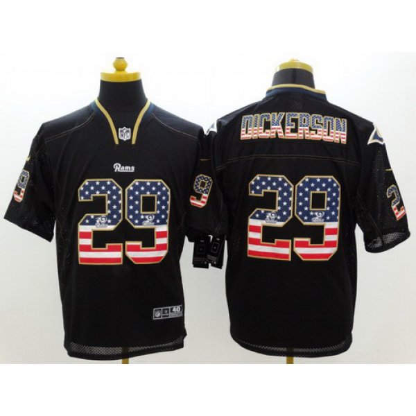 Nike St. Louis Rams #29 Eric Dickerson2014 USA Flag Fashion Black Elite Jersey