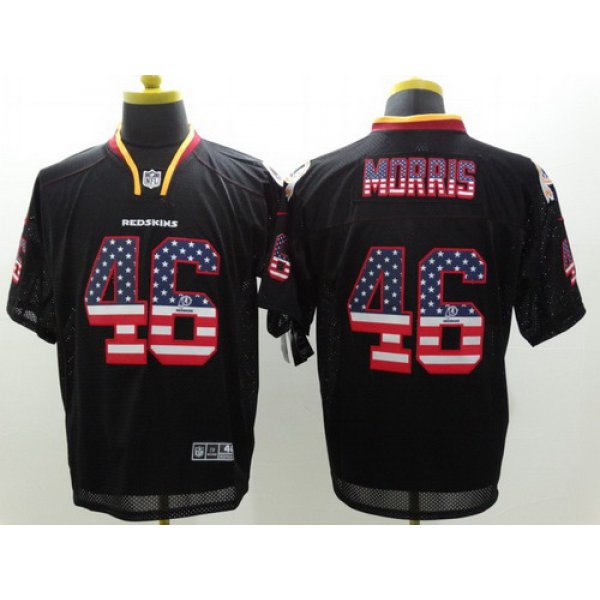 Nike Washington Redskins #46 Alfred Morris 2014 USA Flag Fashion Black Elite Jersey