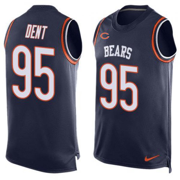 Men's Chicago Bears #95 Richard Dent Navy Blue Hot Pressing Player Name & Number Nike NFL Tank Top Jersey