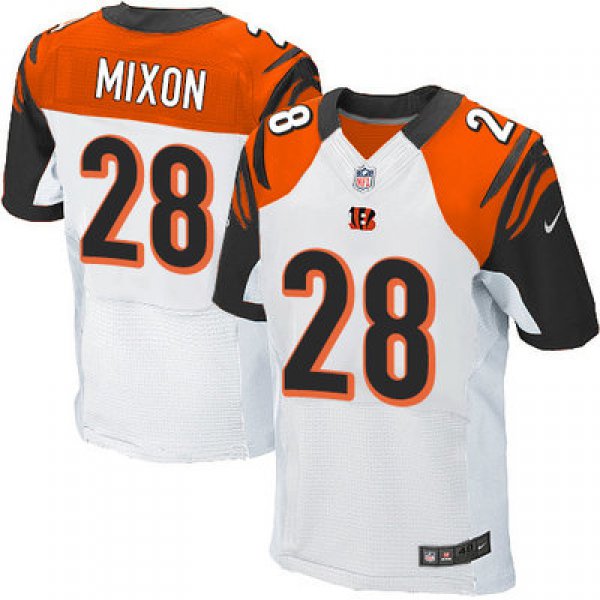 Men's Nike Cincinnati Bengals #28 Joe Mixon White Men's Stitched NFL Elite Jersey