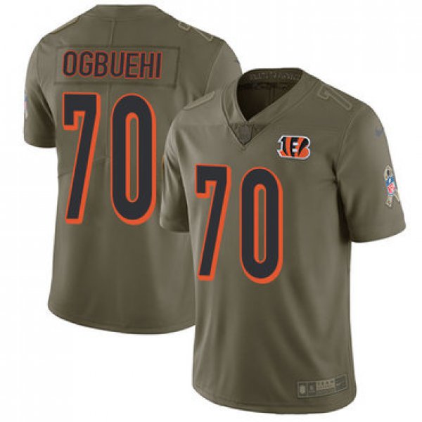 Nike Cincinnati Bengals #70 Cedric Ogbuehi Olive Men's Stitched NFL Limited 2017 Salute To Service Jersey