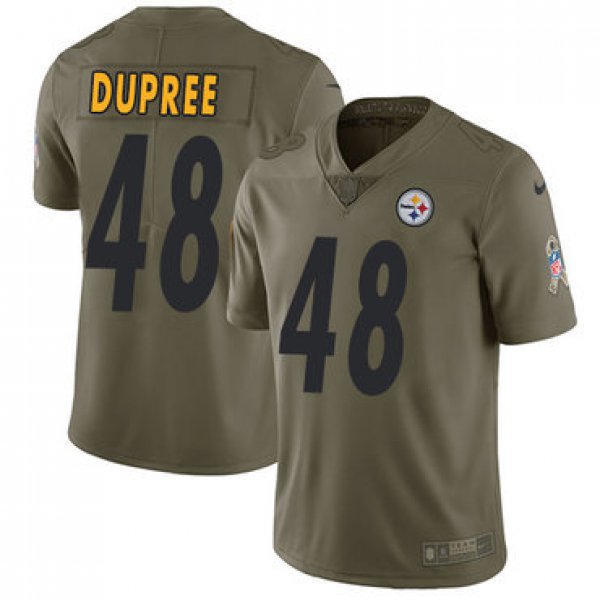 Nike Pittsburgh Steelers #48 Bud Dupree Olive Men's Stitched NFL Limited 2017 Salute to Service Jersey