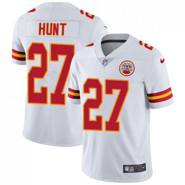 Nike Kansas City Chiefs #27 Kareem Hunt White Men's Stitched NFL Vapor Untouchable Limited Jersey