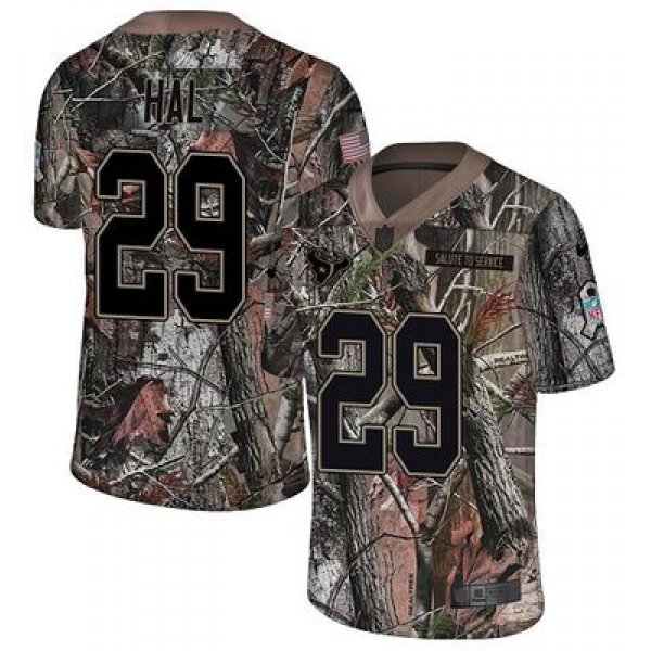 Nike Texans #29 Andre Hal Camo Men's Stitched NFL Limited Rush Realtree Jersey