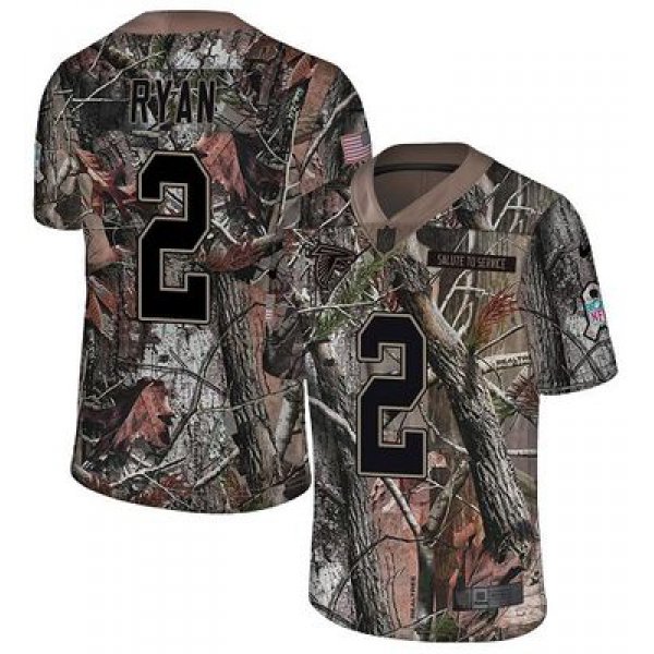 Nike Falcons #2 Matt Ryan Camo Men's Stitched NFL Limited Rush Realtree Jersey