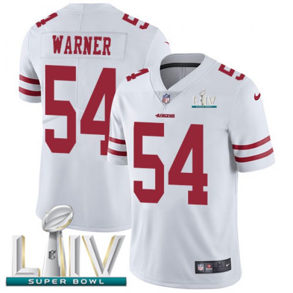 Nike 49ers #54 Fred Warner White Super Bowl LIV 2020 Youth Stitched NFL Vapor Untouchable Limited Jersey