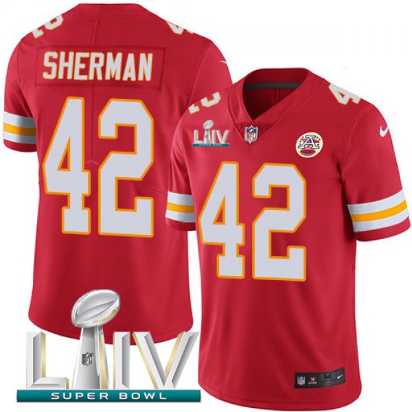 Nike Chiefs #42 Anthony Sherman Red Super Bowl LIV 2020 Team Color Men's Stitched NFL Vapor Untouchable Limited Jersey