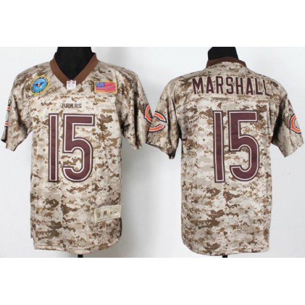 Nike Chicago Bears #15 Brandon Marshall 2013 USMC Camo Elite Jersey