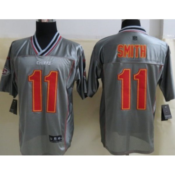 Nike Kansas City Chiefs #11 Alex Smith 2013 Gray Vapor Elite Jersey