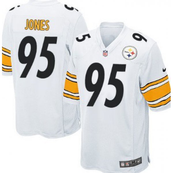 Nike Pittsburgh Steelers #95 Jarvis Jones White Game Jersey
