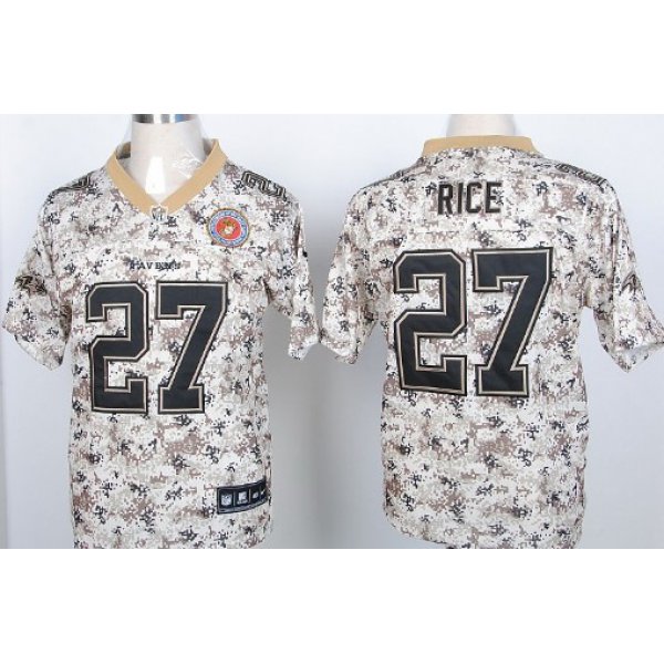 Nike Baltimore Ravens #27 Ray Rice 2013 USMC Camo Elite Jersey