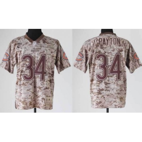 Nike Chicago Bears #34 Walter Payton 2013 USMC Camo Elite Jersey