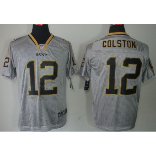 Nike New Orleans Saints #12 Marques Colston Lights Out Gray Elite Jersey