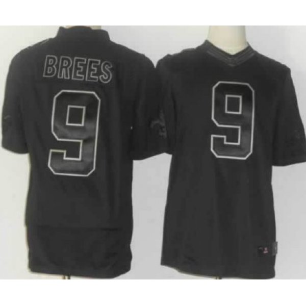 Nike New Orleans Saints #9 Drew Brees Drenched Limited Black Jersey