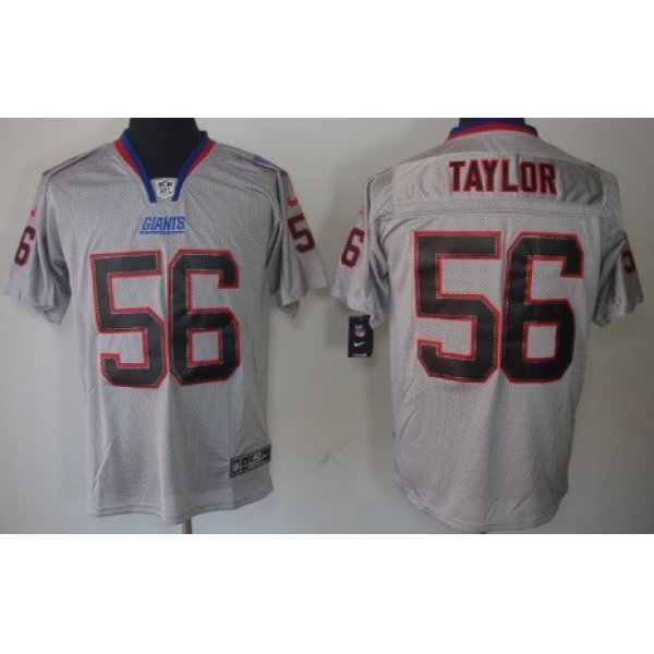 Nike New York Giants #56 Lawrence Taylor Lights Out Gray Elite Jersey