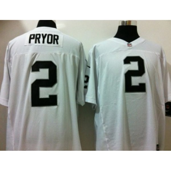 Nike Oakland Raiders #2 Terrelle Pryor White Elite Jersey