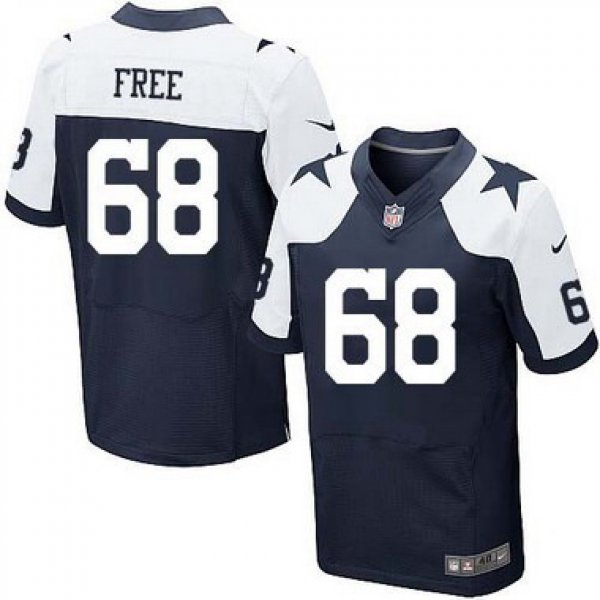 Men's Dallas Cowboys #68 Doug Free Navy Blue Thanksgiving Alternate NFL Nike Elite Jersey