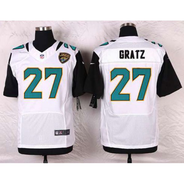 Men's Jacksonville Jaguars #27 Dwayne Gratz White Road NFL Nike Elite Jersey