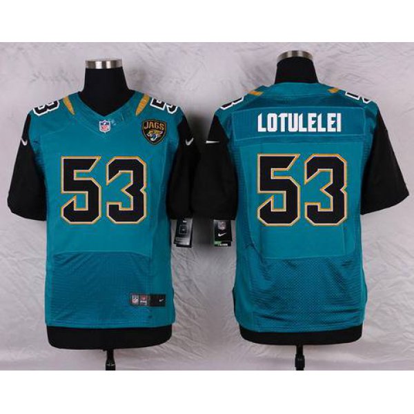 Men's Jacksonville Jaguars #53 John Lotulelei Teal Green Alternate NFL Nike Elite Jersey