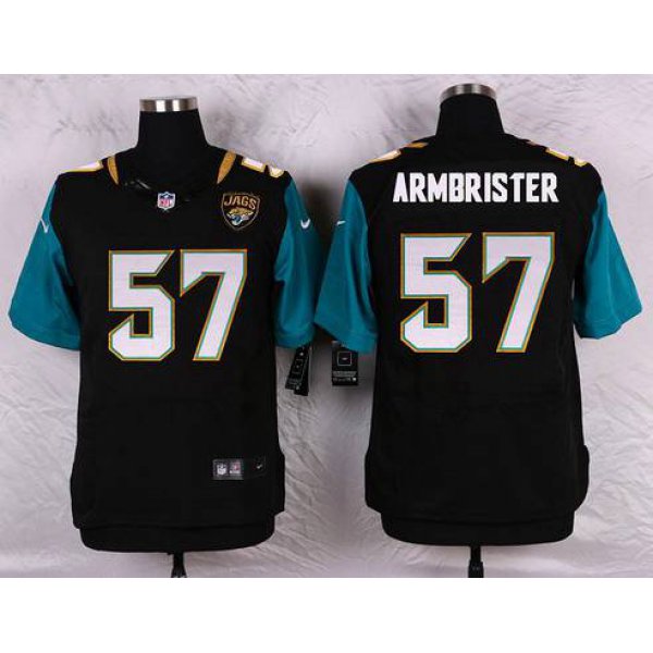 Men's Jacksonville Jaguars #57 Thurston Armbrister Black Team Color NFL Nike Elite Jersey
