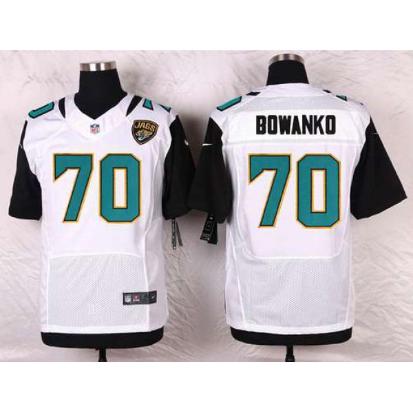 Men's Jacksonville Jaguars #70 Luke Bowanko White Road NFL Nike Elite Jersey