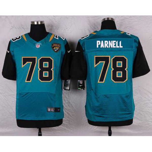 Men's Jacksonville Jaguars #78 Jermey Parnell Teal Green Alternate NFL Nike Elite Jersey
