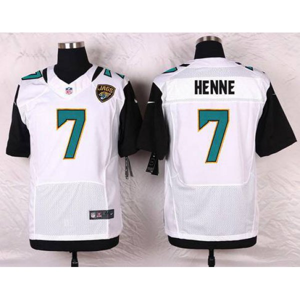 Men's Jacksonville Jaguars #7 Chad Henne White Road NFL Nike Elite Jersey