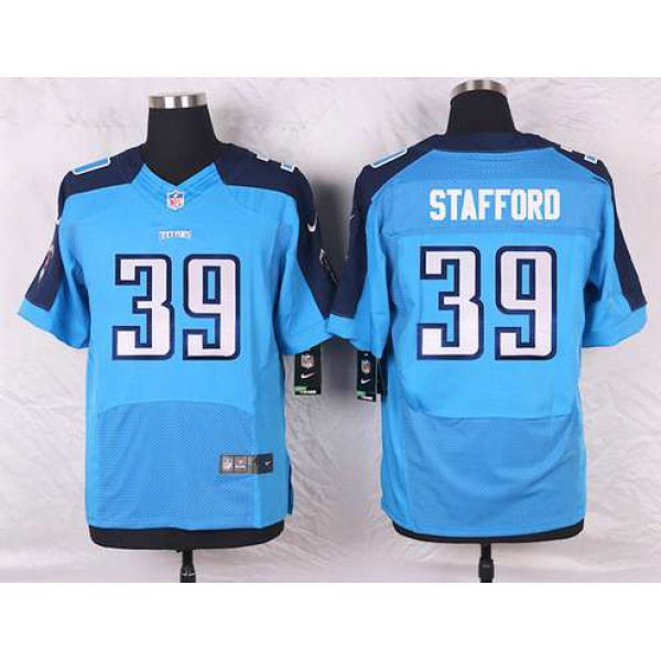 Men's Tennessee Titans #39 Daimion Stafford Light Blue Team Color NFL Nike Elite Jersey
