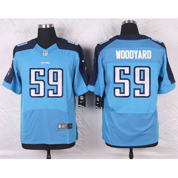 Men's Tennessee Titans #59 Wesley Woodyard Light Blue Team Color NFL Nike Elite Jersey