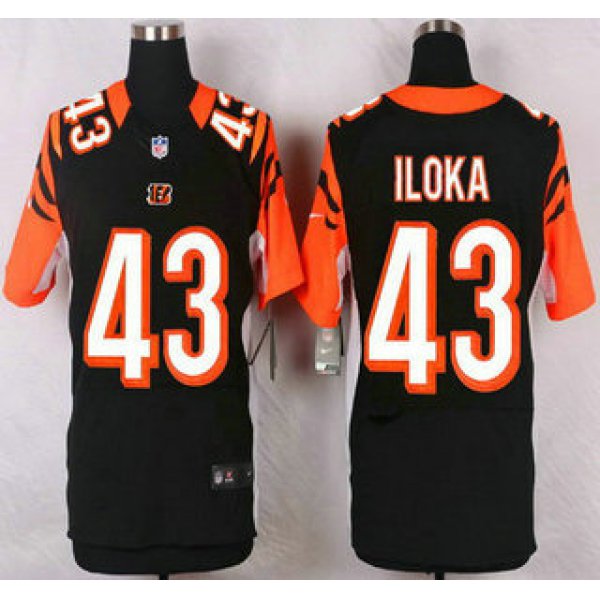 Men's Cincinnati Bengals #43 Leon Hall Black Team Color NFL Nike Elite Jersey